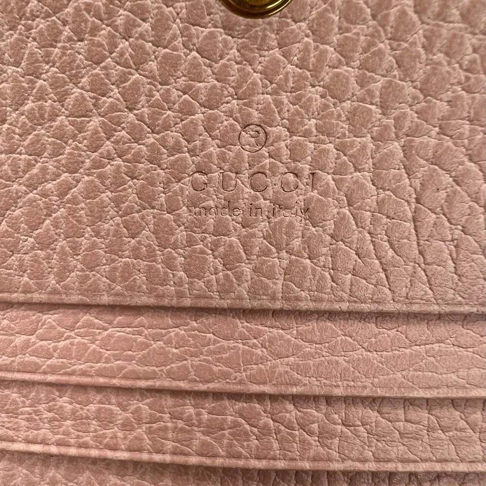 Gucci Marmont Card Case Pebbled Leather Wallet - Picture 14 of 14